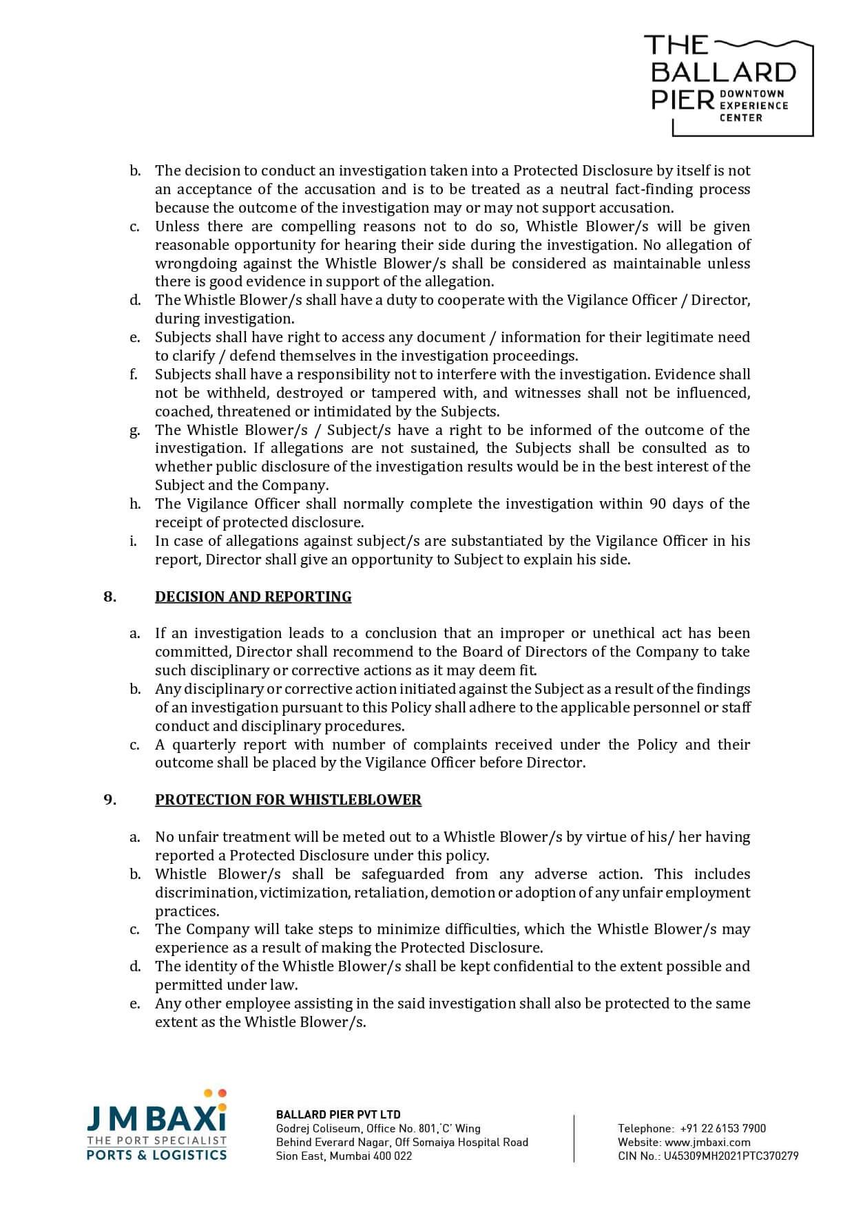 Vigil Mechanism Policy – page 2